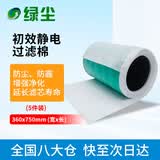 绿尘静电棉滤棉过滤网过滤棉除霾除pm2.5颗粒物防尘网初效静电过滤棉（5片装）2号