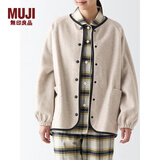 MUJI女式 抓绒 开衫 家居服 睡衣上衣单件外套 FD1IVC3A 浅米色 XL（165/92A）