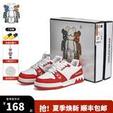 暴力熊（VIOLENTBEAR）男鞋夏季新款透气低帮板鞋休闲运动鞋子潮鞋百搭女鞋情侣鞋轻奢潮 白红色 40