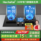 Haotaitai天然气家用燃气灶双灶猛火灶5.2KW台式嵌入式定时猛火炉具玻璃鸳鸯灶JZT-ZR02-JD