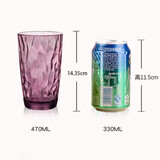 BORMIOLI ROCCO进口玻璃杯套装家用大容量水杯套装无铅玻璃水杯牛奶果汁杯 魅惑紫470ml