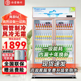白雪雅竹大容量饮料柜商用冰柜直冷藏展示柜酒水柜纯风冷无霜保鲜柜超市玻璃门冰箱立式啤酒柜 双门升级铝合金门【铜管丨风冷无霜】