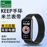 臣颂（CHENSONG）适用keep B4/B5/B6华为手表b6/b7/b3米兰尼斯磁吸表带 户外运动男女通用款16MM黑色