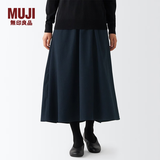 MUJI  女式 弹力 起毛 喇叭裙 半身长裙秋冬季 简约风BEK40C2A 深藏青色 XS
