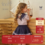 戴维贝拉库洛米联名女童套装公主裙儿童裙子夏季童装女孩衣服