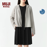 MUJI女式 防紫外线 拉链短款连帽衫夏季款防晒服防晒衣BB12CC4S 灰色 M 160/84A