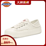 Dickies女士帆布鞋潮流休闲鞋子布鞋低帮百搭女士平底鞋 米色 38 
