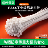 毕亚兹 扎带大号 园林束缚理线束线带捆绳绑 4.6*300mm 自锁式国标品质白色尼龙电脑固定收紧器 100根/包