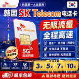 韩国电话卡5G高速无限流量手机上网卡首尔济州岛旅游SIM卡原生卡 顺丰速运 3天无限流量-全程高速-可通话+送卡针