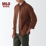 MUJI 男式 法兰绒 衬衫 男士长袖衬衣外套 休闲纯棉全棉 ACA77C1A  砖红色 XL (180/104A)