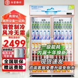 白雪雅竹大容量饮料柜商用冰柜直冷藏展示柜酒水柜纯风冷无霜保鲜柜超市玻璃门冰箱立式啤酒柜 大双门升级铝合金门【铜管丨风冷无霜】