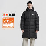 耐克NIKE男冬季长款连帽羽绒服 运动防寒外套 WR系列FB8180-010黑L