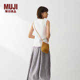 MUJI 纸编 斜挎包 包包女包 便携 单肩 编织包 小包 贝壳状 浅棕色
