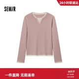 森马（Semir）森马毛衣女短款假两件含羊毛针织衫24冬新款保暖内搭109724107015
