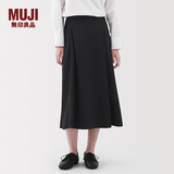 MUJI女式 易干 平纹宽摆裙 长半身裙女裙子女装休闲25年夏季 BE1VAC5S 黑色 XL (165/74A)