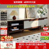 全友家居现代简约客厅家具小户型可伸缩长方形钢化玻璃高脚电视机柜子