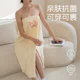 范爷家卡通刺绣浴巾抹胸式浴袍女珊瑚绒亲肤速干家用洗澡裹巾加厚加大