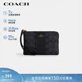 蔻驰（COACH）【品牌直供】女士小号手拿包手腕包PVC配皮革深灰色CW854礼物