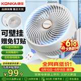 康佳（KONKA）空气循环扇家用风扇遥控办公室台式桌面电风扇厨房换气扇摇头壁挂电扇交流定频小风扇KXHS-1511E-P