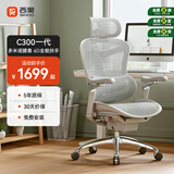 西昊 Doro C300/C100人体工学椅电脑椅办公椅电竞椅人工力学座久坐 C300云白+6D扶手+脚踏