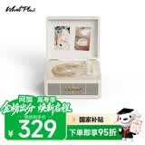 WHATPLUS问加C300一体式CD机发烧友专辑播放器 复古CD播放机 唱片机造型 蓝牙音响CD机 生日礼物 复古白