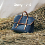 Songmont山下有松山行系列游历公文包帆布牛仔双肩包 大号 丹宁蓝升级款 现货