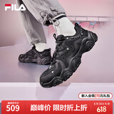 FILA 斐乐猫爪鞋4代女鞋老爹鞋情侣运动鞋复古时尚休闲鞋网面透气 【男款】黑-BK 40.5