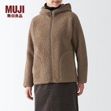 MUJI 女式 长毛抓绒连帽衫 BBJ21A2A 柔软外套短款外套 深咖啡色 S