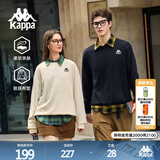 卡帕（Kappa）套头衫情侣男女宽松运动卫衣休闲圆领外套K0CZ2WT93V 黑色 2XL