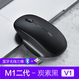 英菲克（INPHIC）M1二代无线蓝牙鼠标typec可充电办公静音电量显示便携适用苹果IPAD笔记本电脑 V1黑-磨砂【蓝牙三模+右手选+侧翼指托】