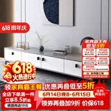 米客米家（MIKEMIJIA）电视柜现代简约小户型客厅落地储物柜轻奢电视机柜子茶几组合家具 四柜灰色+暖白160*30*40CM 组装（自行安装）