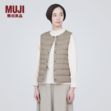 MUJI女式 轻量羽绒便携式 背心 马甲马夹女款冬季内胆保暖女装 浅米色 XL (165/92A)