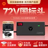 雅迪72V20Ah【国标接口】铅酸充电器原装适用72V3A电摩电瓶车电池通用京东自营最新款