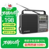 山水（SANSUI）M36全波段老人收音机老年人插卡音乐播放器便携式随身听FM调谐广播音响充电迷你蓝牙音箱 灰色