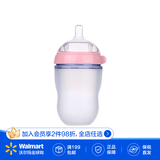 可么多么（como tomo）婴幼儿宽口径防胀气硅胶奶瓶（3-6个月）葫芦形250ml【沃尔玛】 粉色 250ml 3-6月 2个装