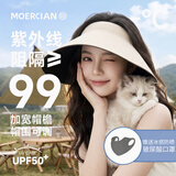 牧尔西防晒帽女遮阳帽空顶帽夏防紫外线可折叠无痕灯罩帽太阳帽子