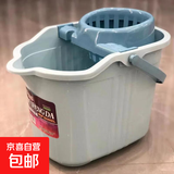 塑料拖把桶带提手家用一拖净免手洗甩干脱水墩布桶拖布带轮墩布桶 蓝色018地拖桶17L*加厚耐用