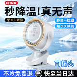 驰族[零噪音空调扇]夹子小风扇桌面台式超长续航静音床头壁挂床上宿舍办公桌充电空气循环制冷小型便携 【珍珠白丨夹子款】充插两用|100档空调冷风 100超长续航|卧室宿舍适用|循环降温|自动摇头