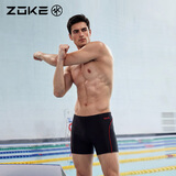 洲克（ZOKE）泳裤男士泳衣平角游比赛运动专业竞技舒适耐穿116602219黑亮红2XL
