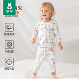 欧孕（OUYUN）儿童秋衣套装纯棉儿童保暖内衣贴身高弹秋衣秋裤秋冬睡衣 蝶与萌兔 【7A抑菌新疆棉】 130 【建议身高125-135cm】