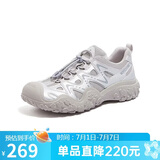 骆驼（CAMEL）经典丑萌鞋女时尚撞色户外休闲鞋 L24S255657A 银/灰 36