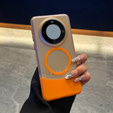 鉴百伊 上下拼插磁吸充电适用华为Mate60pro+手机壳mate70组装二合一全包大孔男女新款磨砂拼接薄款创意 【磨砂橙色】创意拼接磁吸壳 华为 Mate 60