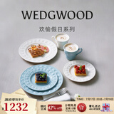 Wedgwood欢愉假日餐盘陶瓷餐盘家用菜盘情侣餐具套装奢礼速达 欢愉假日蓝白两人食西餐套组 6头
