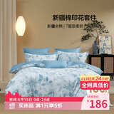 百丽丝水星家纺出品四件套床上纯棉100%全棉四件套被套床单被罩双人床上用品套件1.8m床