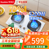 荣事达（Royalstar）小开孔燃气灶600x330 大开孔700x400燃气灶嵌入式双灶600mm天然气小尺寸700mm上进风液化气煤气灶 (最大开孔700×400)铜火盖+快拆炉头R68 管道天
