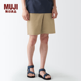 MUJI 男式 棉水洗府绸 短裤休闲短裤男款夏季纯棉全棉AED14A2S 米色 S
