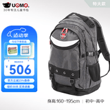 UnMeunme书包男3-4-6年级双肩轻便背包中学生初中书包男女背包 3095铁灰（初中-高中特大款)