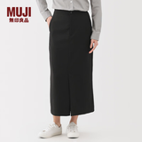 MUJI女式不易沾水弹力直筒裙长半身裙女裙子25年冬季女装BE1Z1A5A 黑色 M （160/66A）