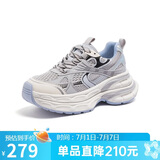 骆驼（CAMEL）银月户外复古老爹鞋厚底休闲鞋 L24A283742A 灰/蓝 38
