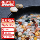 悠梵萌鱼缸底砂造景石五彩石溪流石水族箱龟缸多肉盆栽装饰石子5斤6-9mm